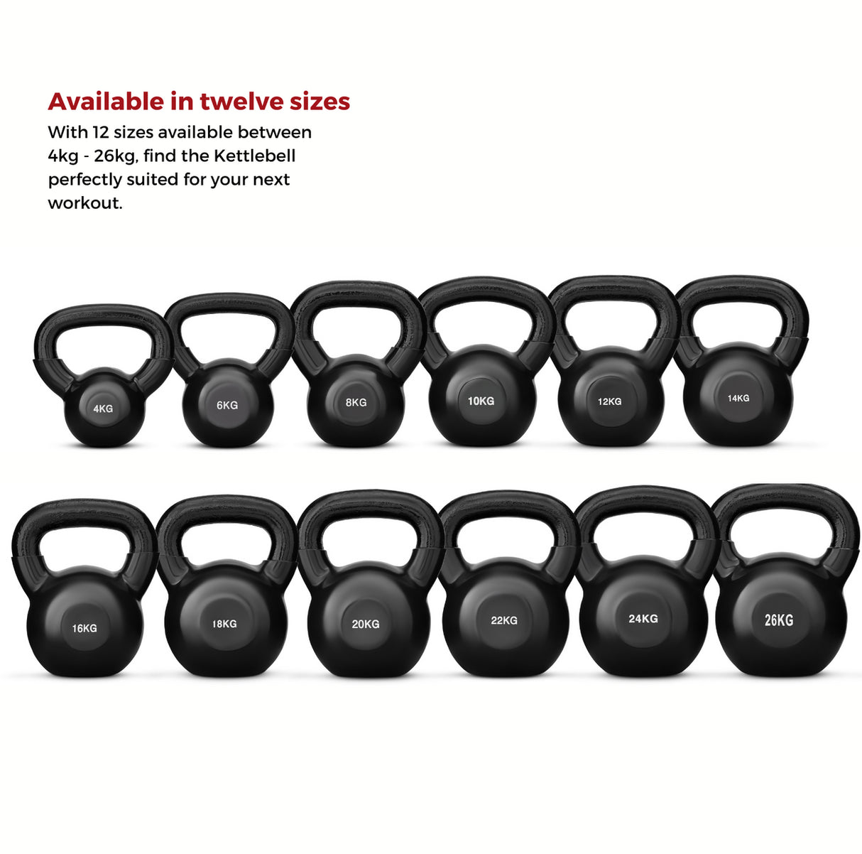 Bytomic Rubber Coated 10kg Kettlebell