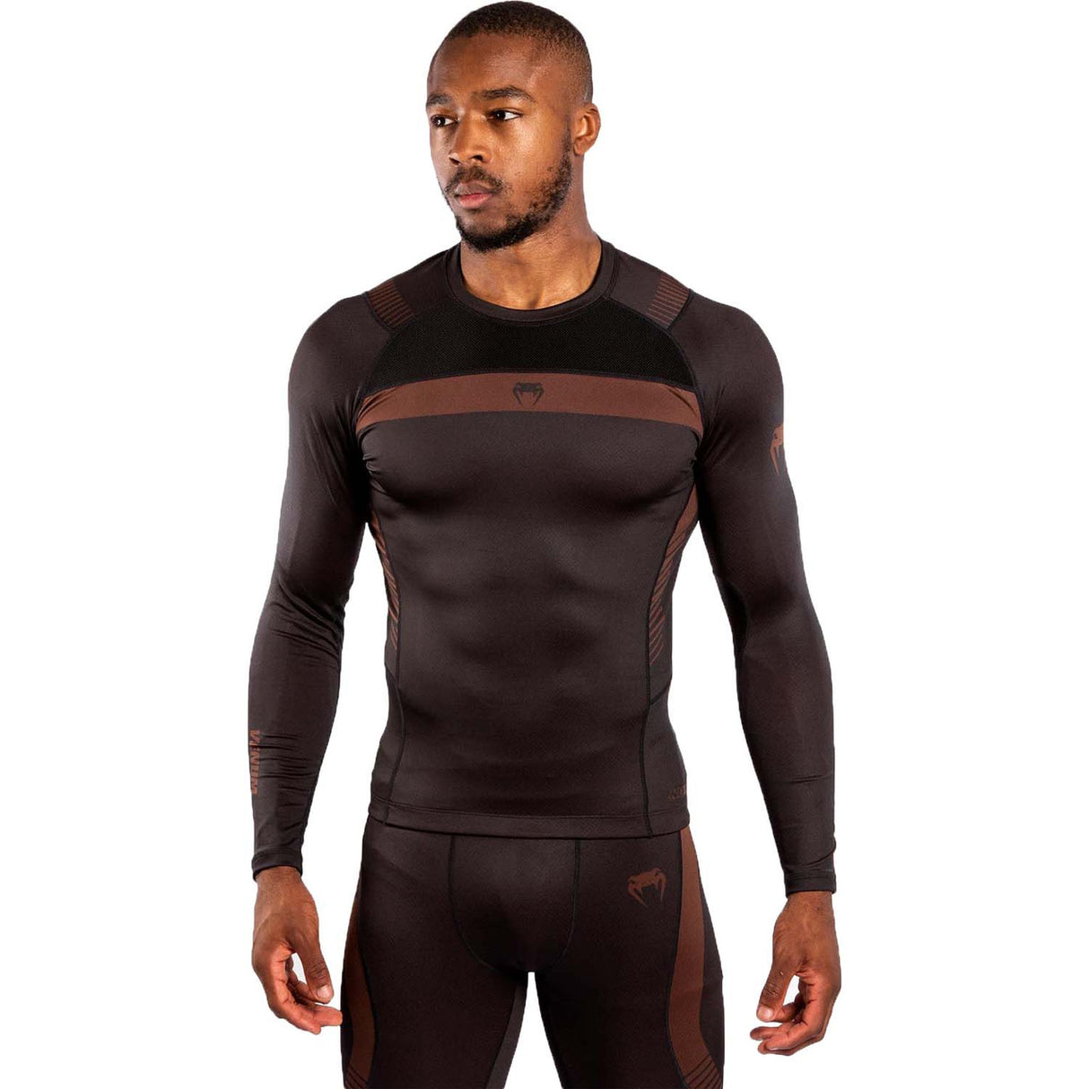 Venum No Gi 3.0 Long Sleeve Rash Guard Black-Brown