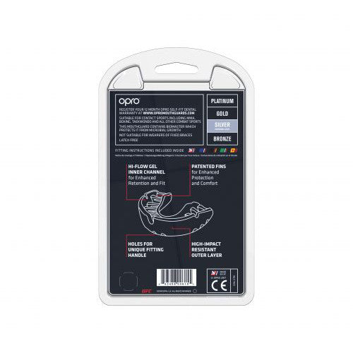 Opro UFC Silver Mouth Guard Black/Red